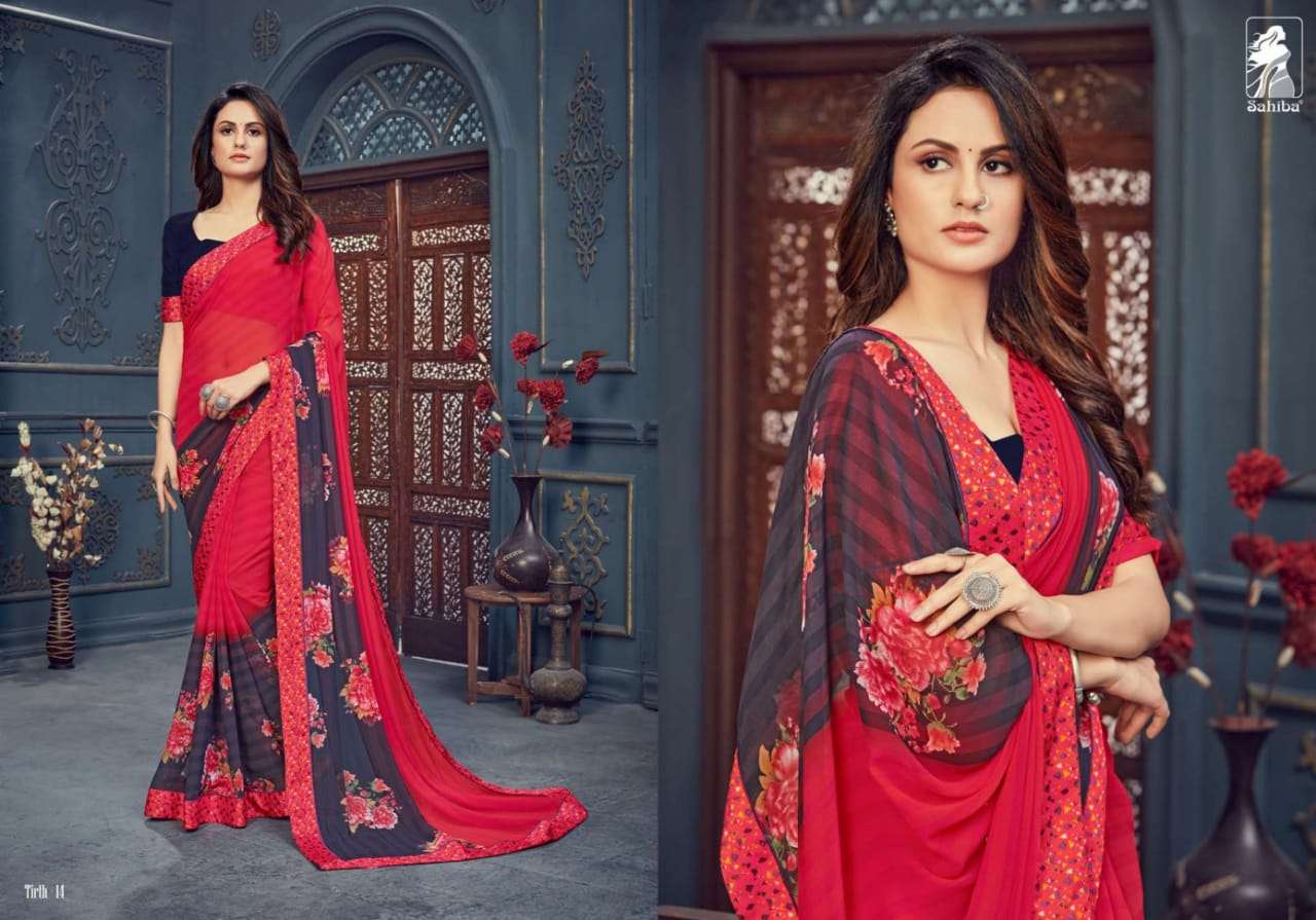 SAHIBA TIRTH GEORGETTE WITH PRINTED SAREE COLLECTION  011