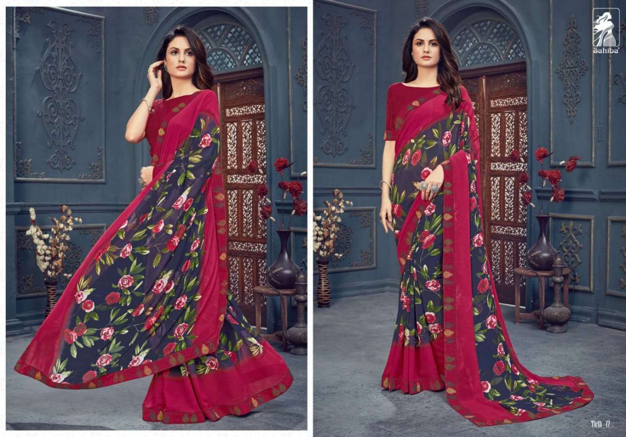 SAHIBA TIRTH GEORGETTE WITH PRINTED SAREE COLLECTION  012