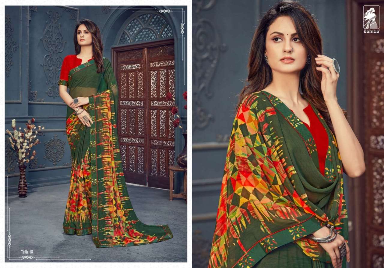 SAHIBA TIRTH GEORGETTE WITH PRINTED SAREE COLLECTION  07