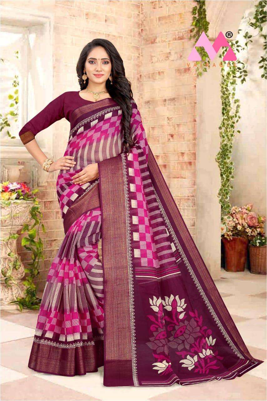 samantha Vol 5 Cotton Linen printed Regular wear Sarees coll...