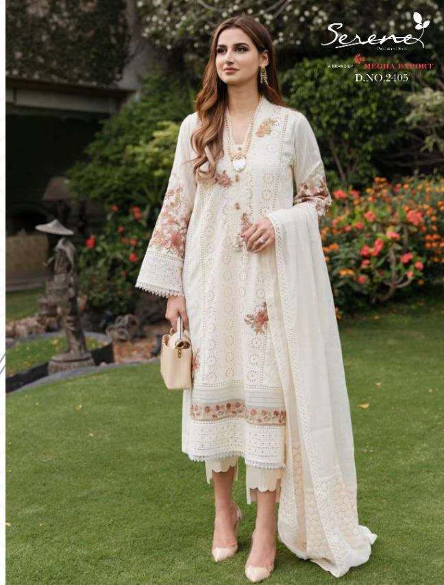 Serene Belle Ame lawn Cambric With Heavy Embroidery Work Pak...