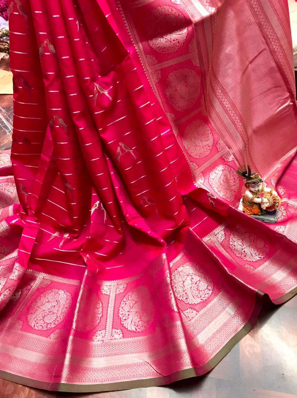  Trisha  PURE Jacquard fabrics with Silver & Gold pure zari ...