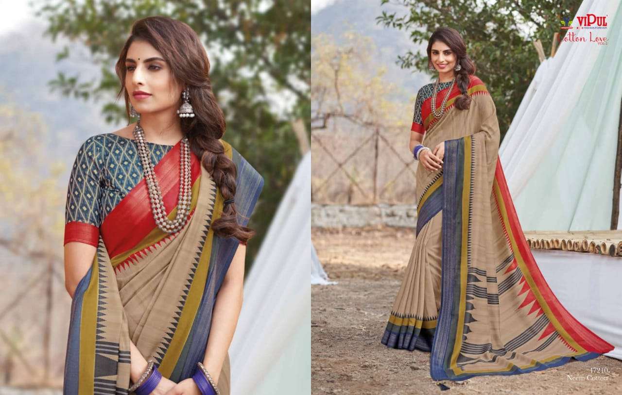 VIPUL COTTON WITH  PARTY WEAR SAREE COLLECTION 01