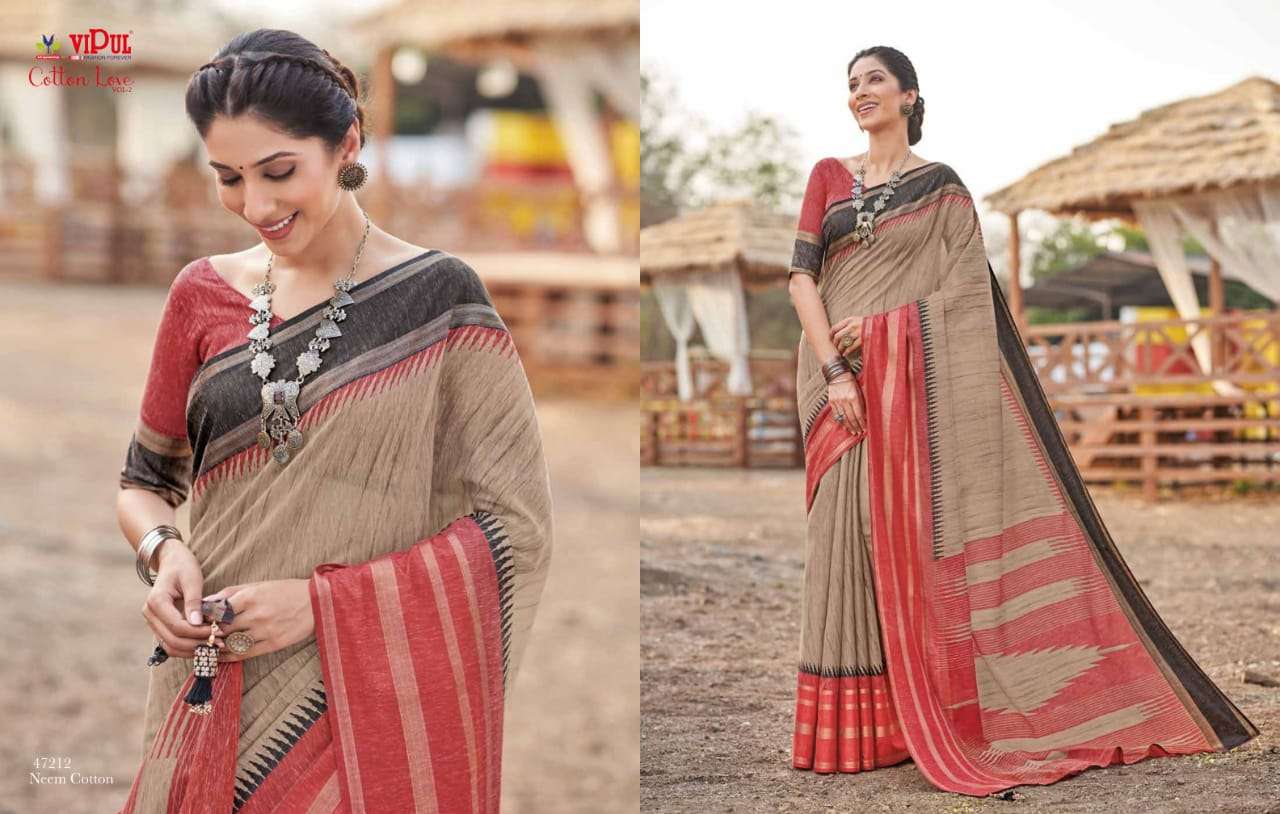 VIPUL COTTON WITH  PARTY WEAR SAREE COLLECTION 07