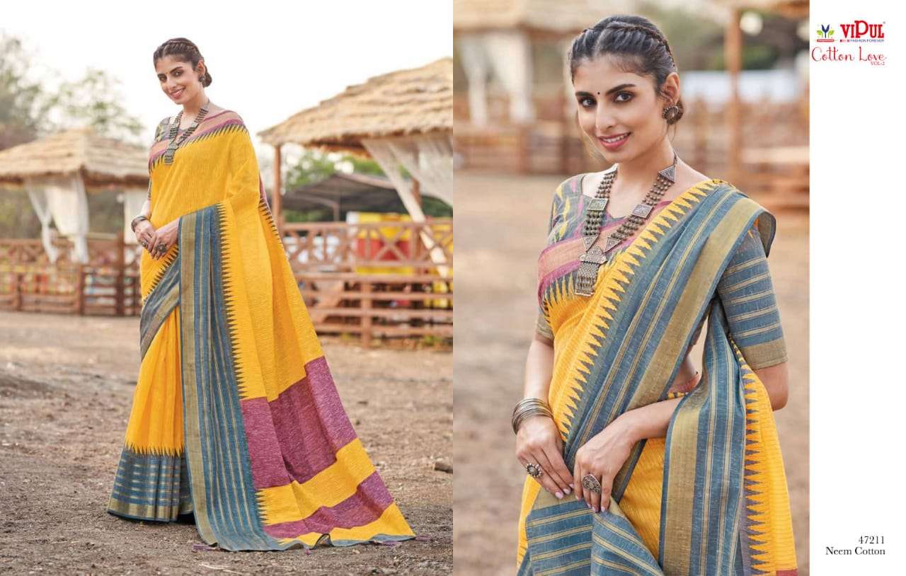VIPUL COTTON WITH  PARTY WEAR SAREE COLLECTION 08