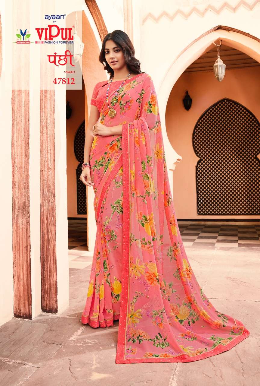 Vipul Panchi Georgette With Broder Regular Wear Sarees colle...