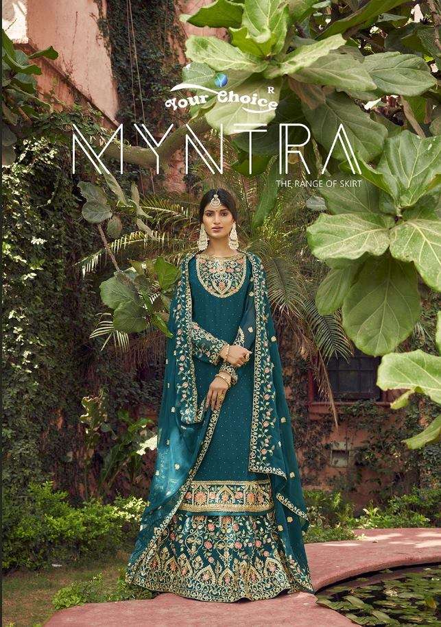 Your choice myntra Pure Georgette With Embroidery Work Salwa...