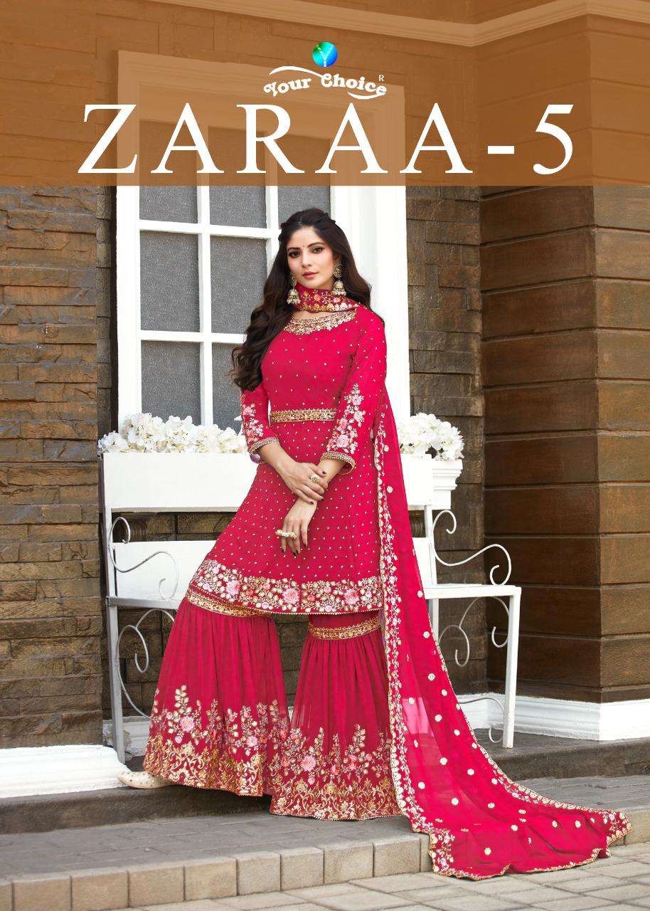Your Choice Zaraa Vol 5 Georgette With embroidery Work shara...