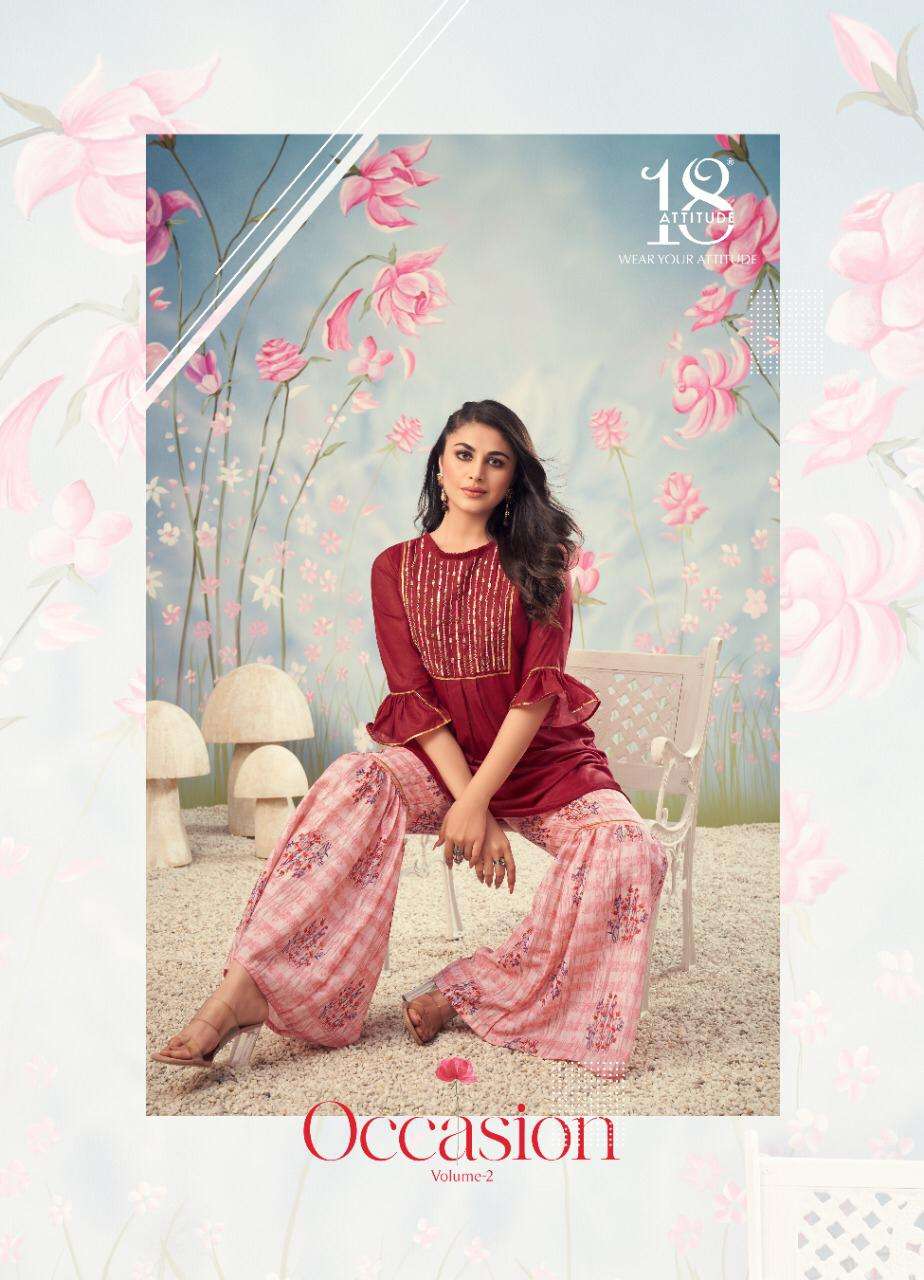 18 Attitude Occasion Vol 2 Muslin Printed With hand Work Kur...
