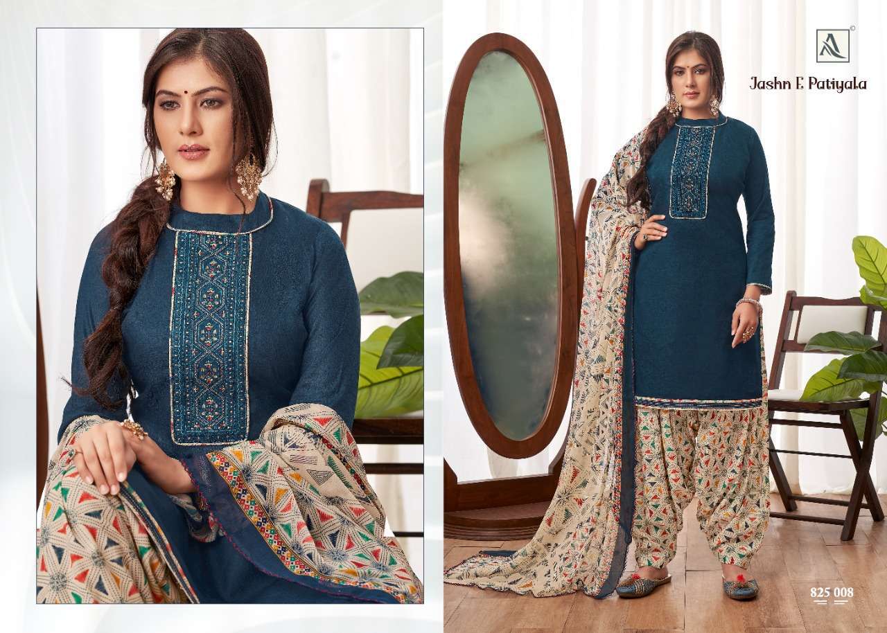 Alok Suits Jashn E Patiyala Pure Jam Jacquard With Embroider...