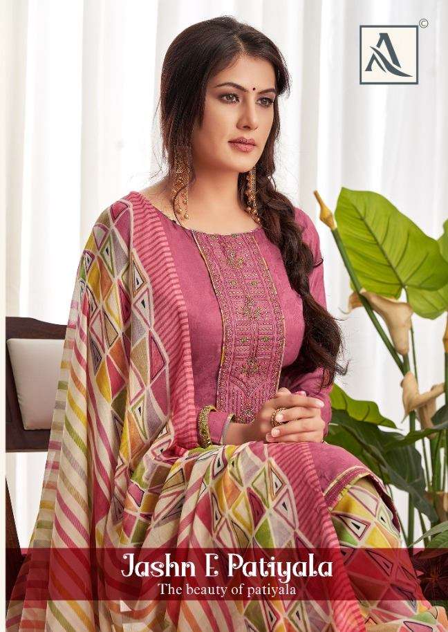 Alok Suits Jashn E Patiyala Pure jam Jacquard With Embroider...