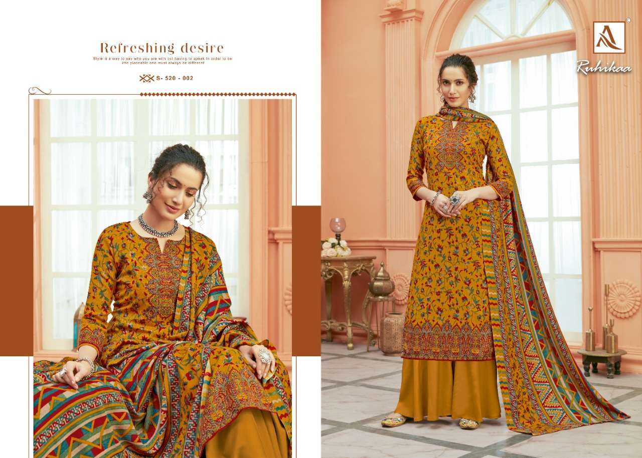 Alok Suits Ruhikaa Pure Wool Pashmina Digital Print With Swa...