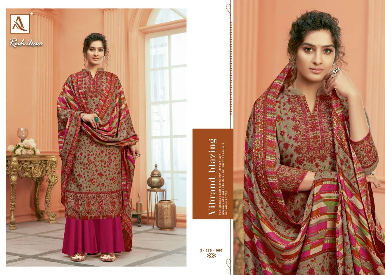 Alok Suits Ruhikaa Pure Wool Pashmina Digital Print With Swa...