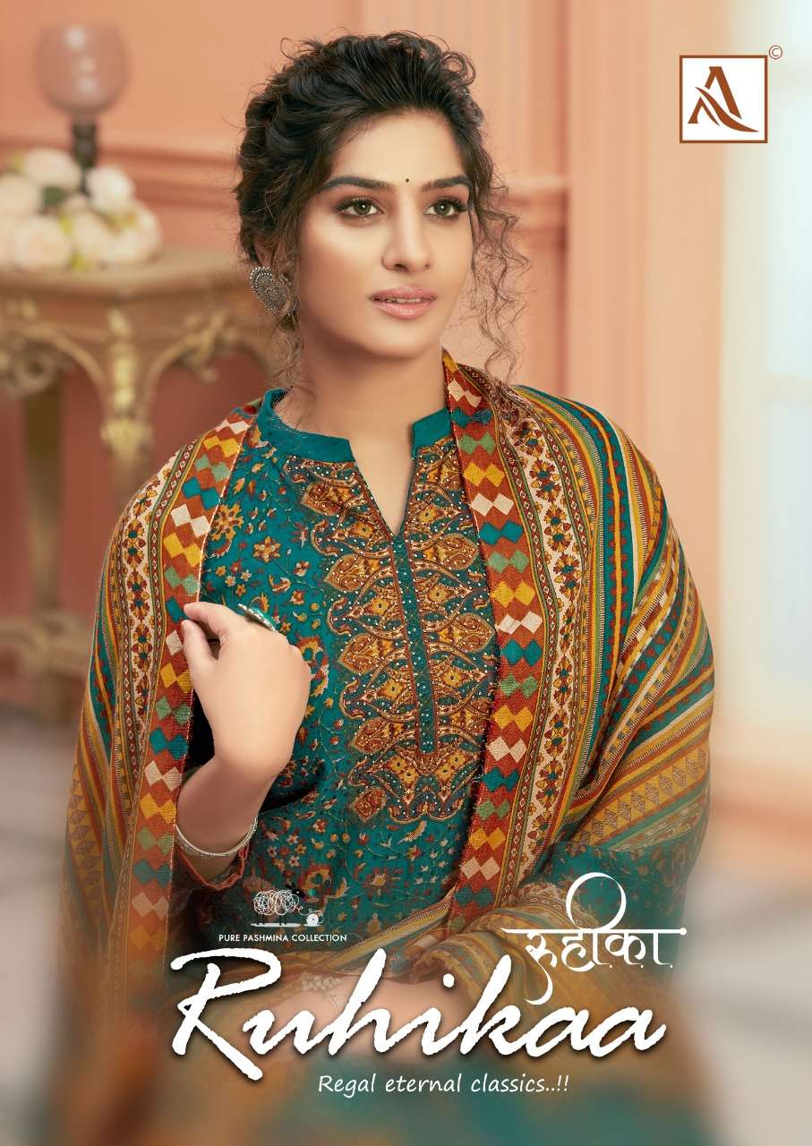 Alok Suits Ruhikaa Pure Wool Pashmina Digital print With Swa...