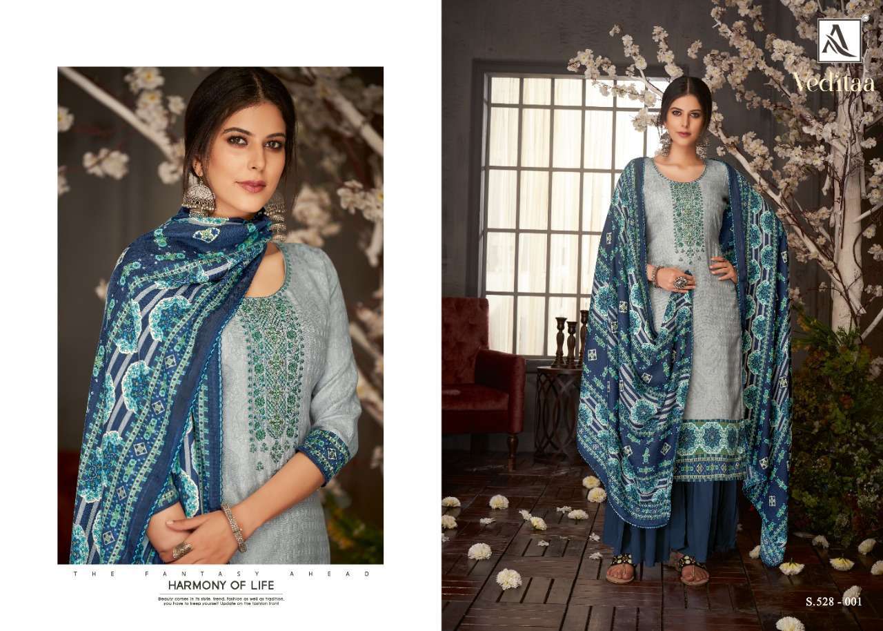 Alok Suits Veditaa Wool Pashmina With Fancy Thread Embroider...