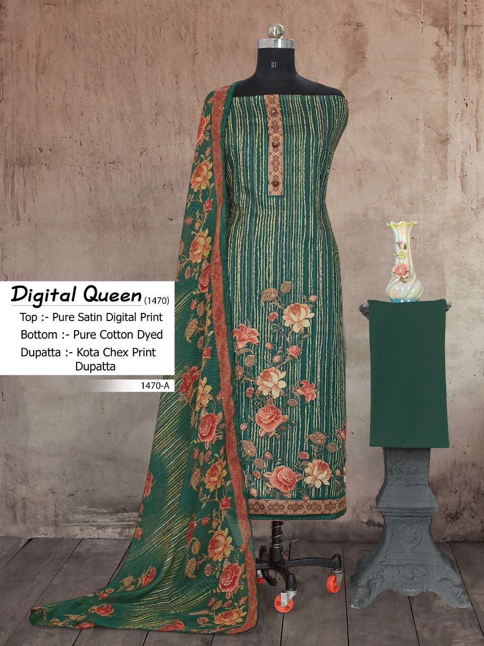 Bipson Fashion Digital Queen 1470 Cotton Satin Digital Print...