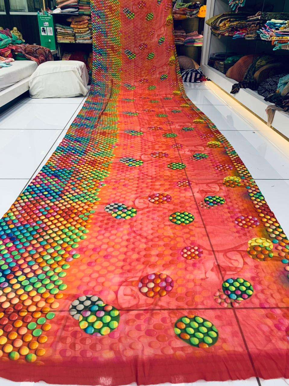 Chiffon Digital Printed Regular Wear Sarees Collection 09