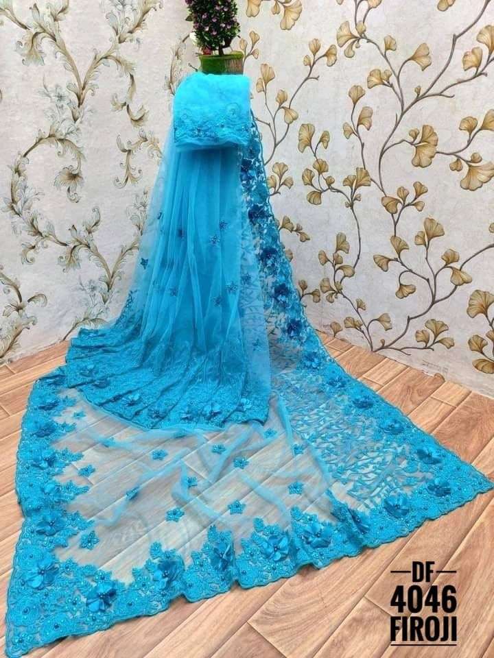 Df 4046 Designer Soft Net With Heavy Embroidery Work Sarees ...