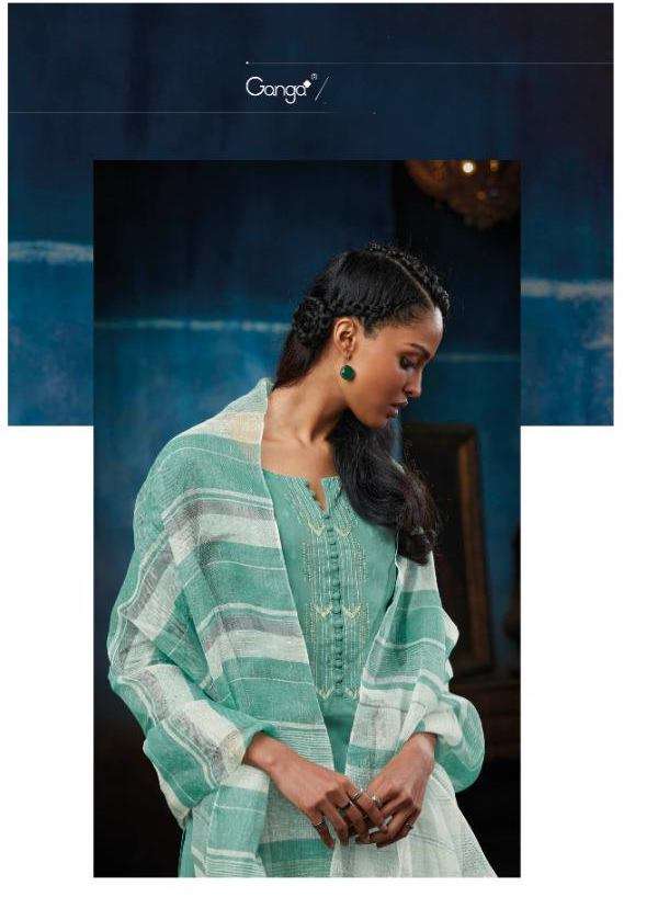 Ganga Arsh Premium Cotton Jacquard With embroidery Work Salw...