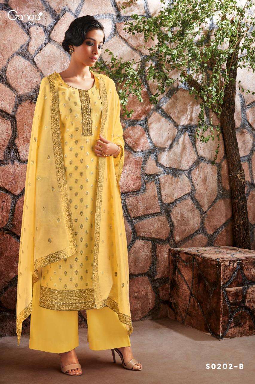 Ganga Vaani 202 Series Pure Silk jacquard With Embroidery Ha...