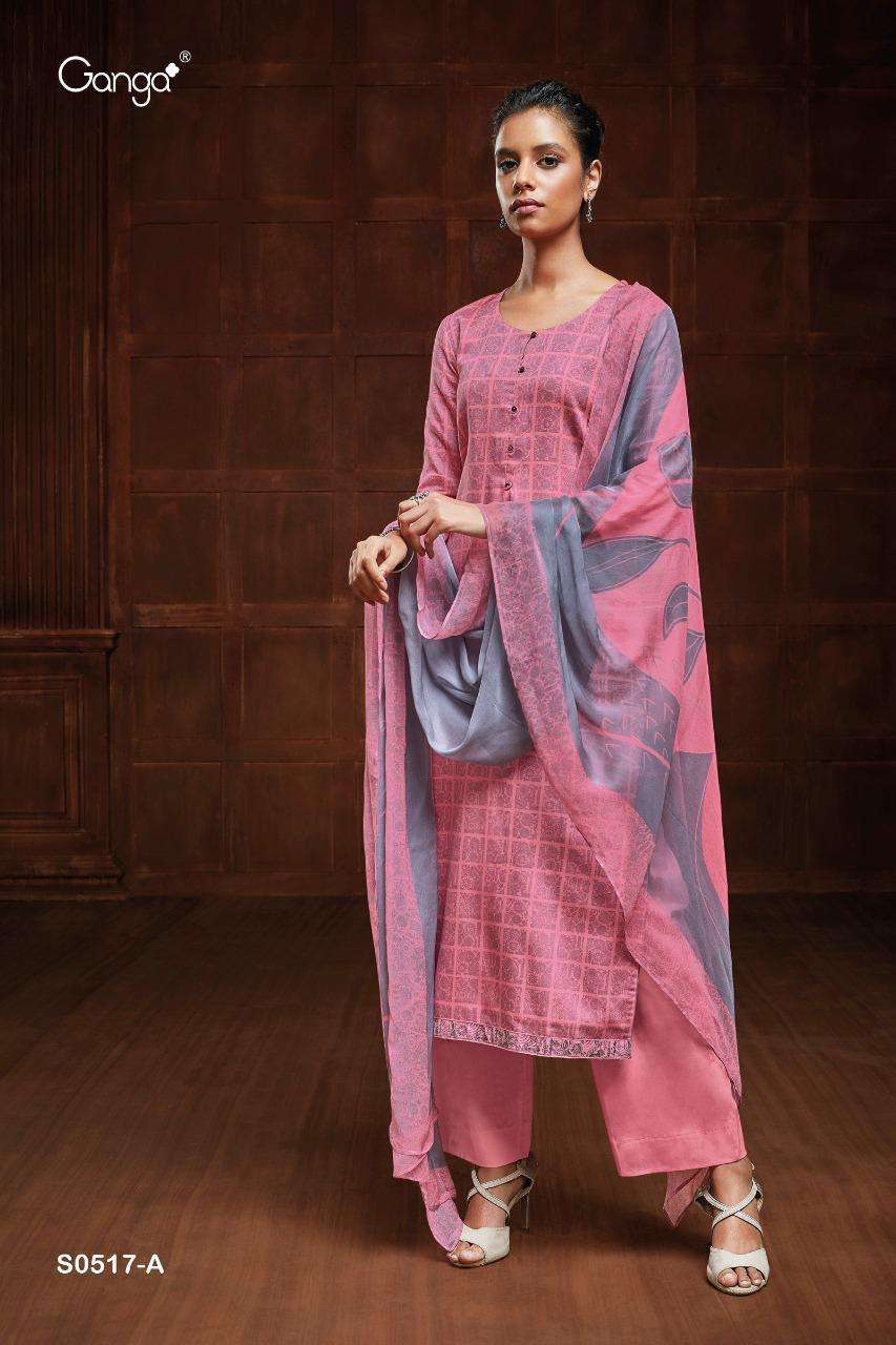 Ganga Yana 517 Series Cotton Satin printed Salwar Kameez Col...