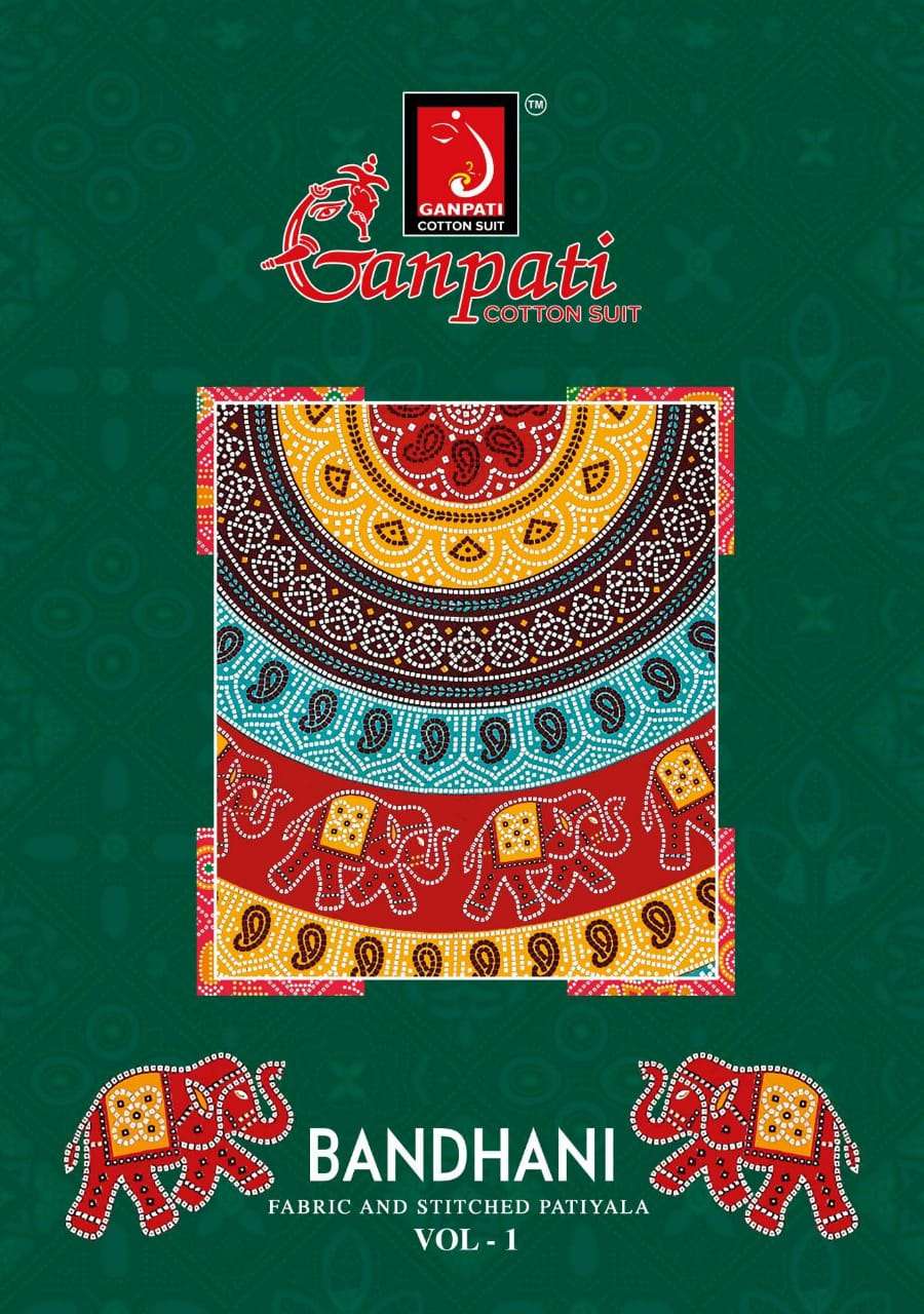 Ganpati Bandhani Vol 1 cotton Bandhani Printed Dress materia...