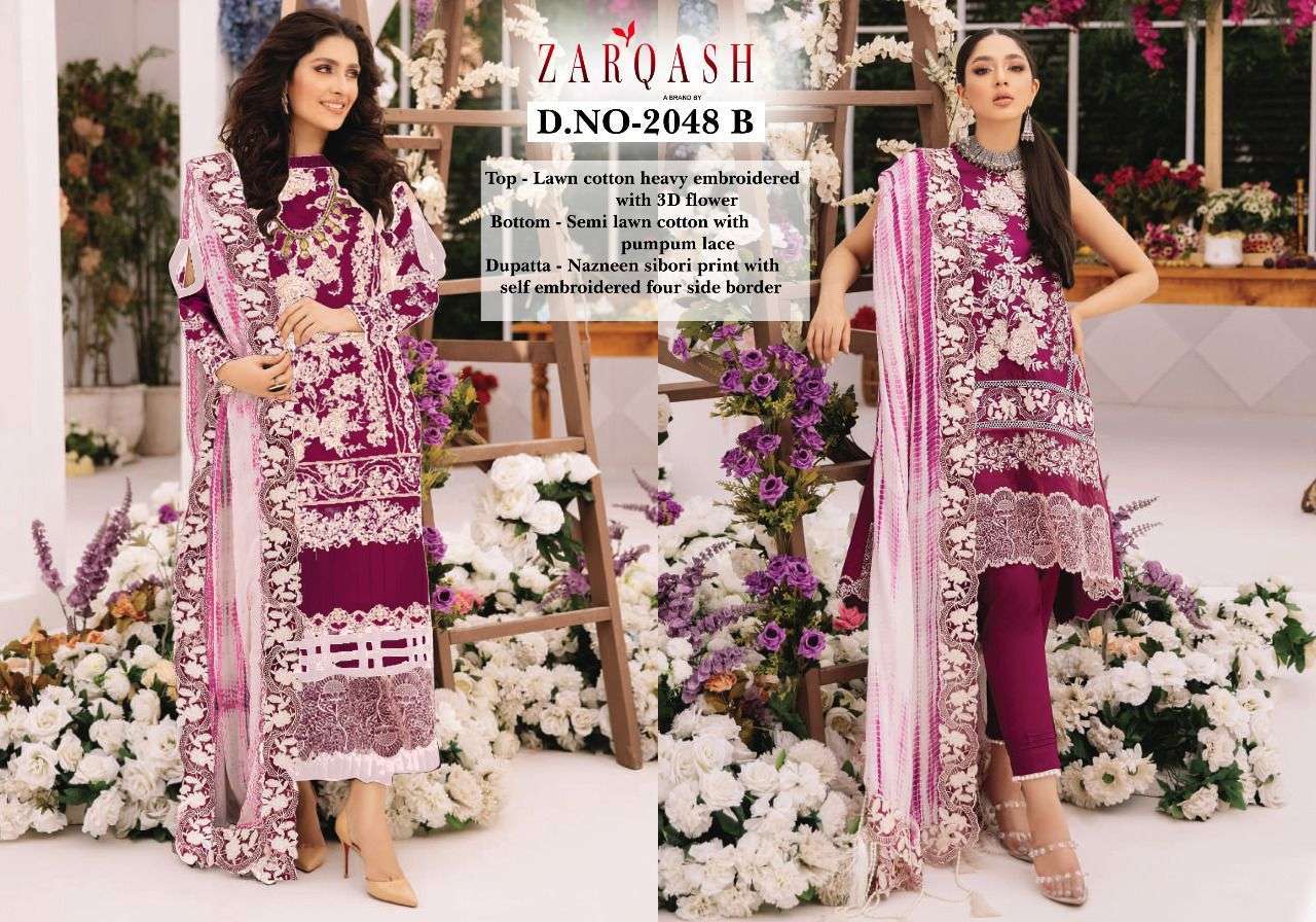 Khayyira Suits Ariana Lawn 2048 Lawn Cotton With Heavy Embro...