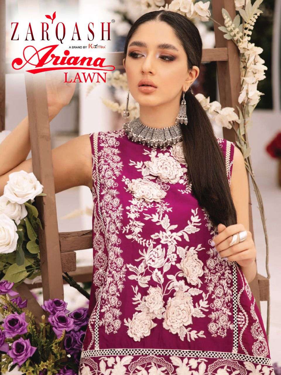Khayyira Suits  Ariana Lawn 2048 Lawn Cotton With heavy Embr...