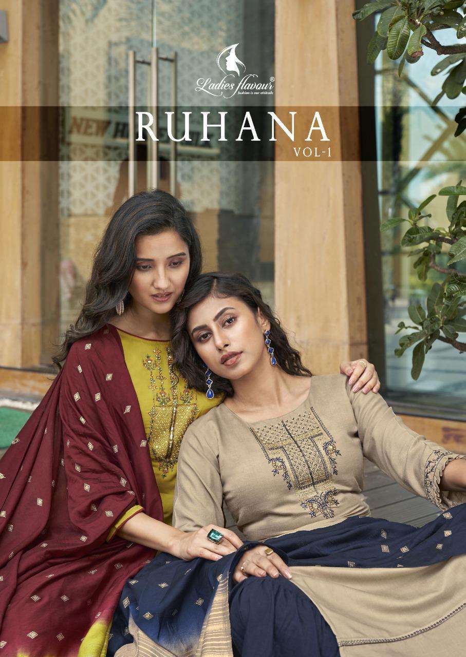 Ladies Flavour Ruhana Vol 1 Muslin With Embroidery With Khat...
