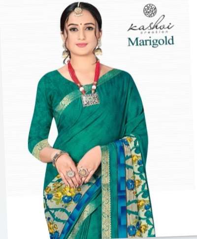 Lt fabrics Kashvi marigold Heavy micro With Lace sarees coll...
