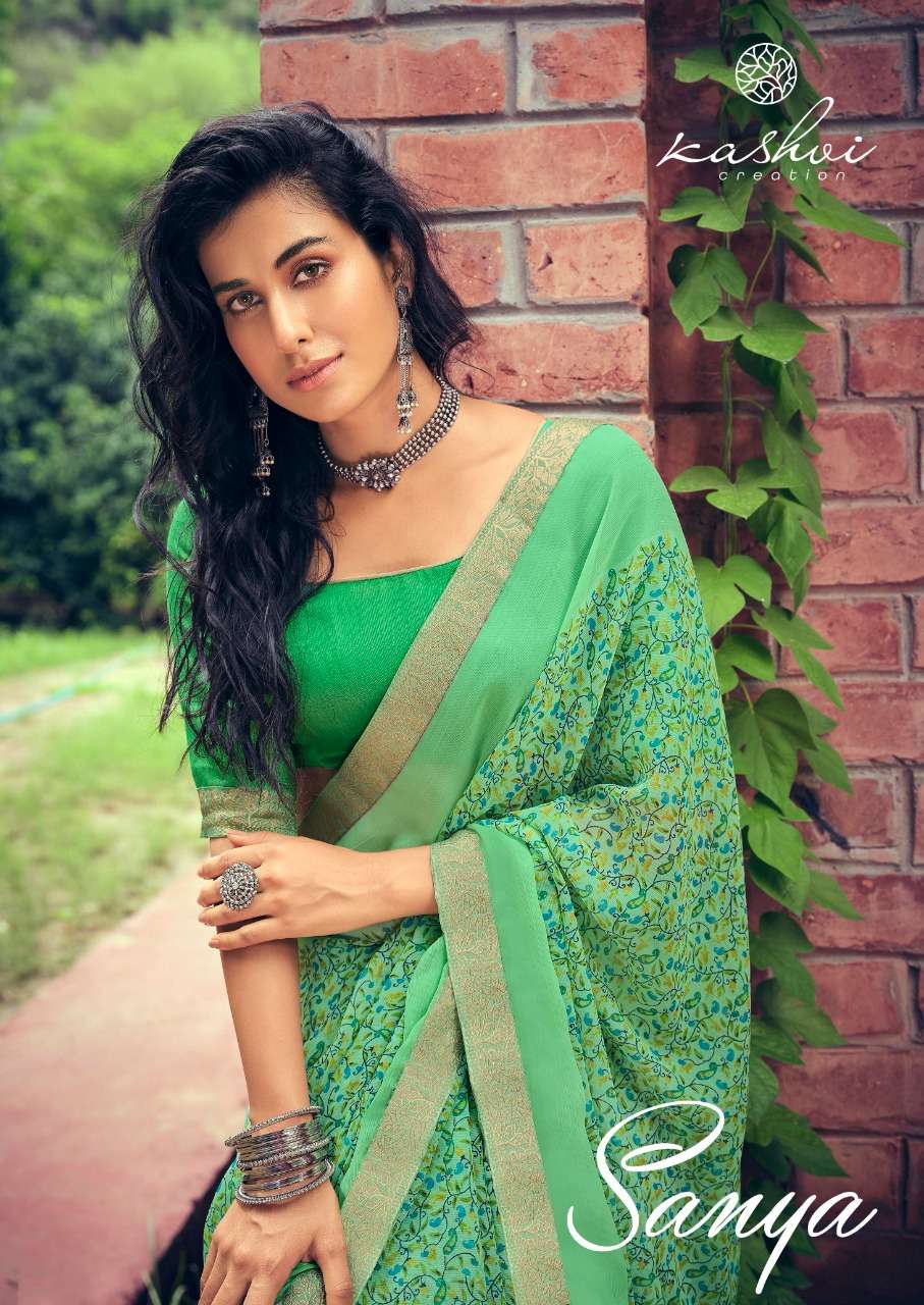 LT fabrics Kashvi Sanya Chiffon Printed With Fancy Lace Bord...