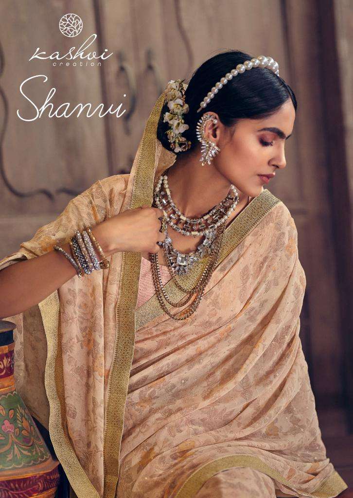 LT Fabrics Kashvi Shanvi Flower Georgette With Fancy Lace Sa...