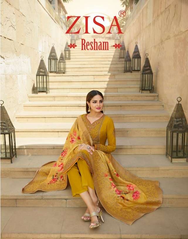 Meera Trendz Zisa Resham Tussar Satin With Embroidery Work D...