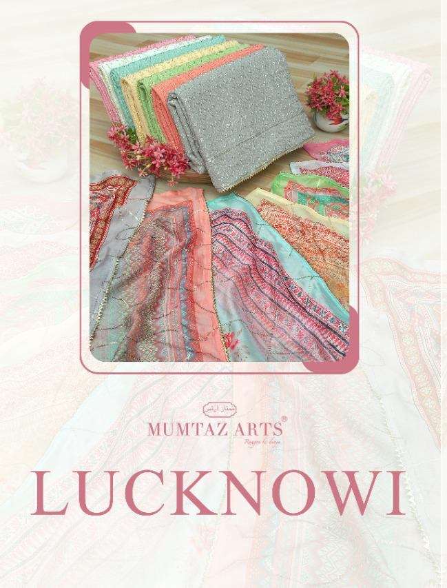 Mumtaz Arts Lucknowi pure Georgette Dyed With lucknowi Embro...