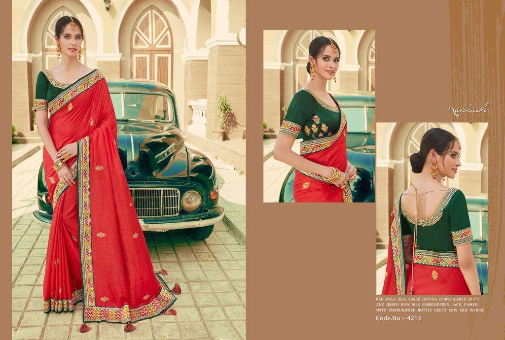 NAKASHI GEORGETTE WITH DESIGNER PARTY WEAR  SAREE COLLECTION...