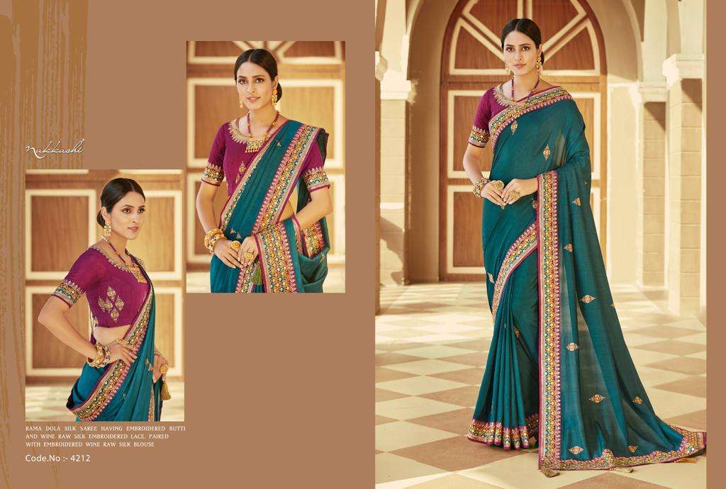 NAKASHI GEORGETTE WITH DESIGNER PARTY WEAR  SAREE COLLECTION...