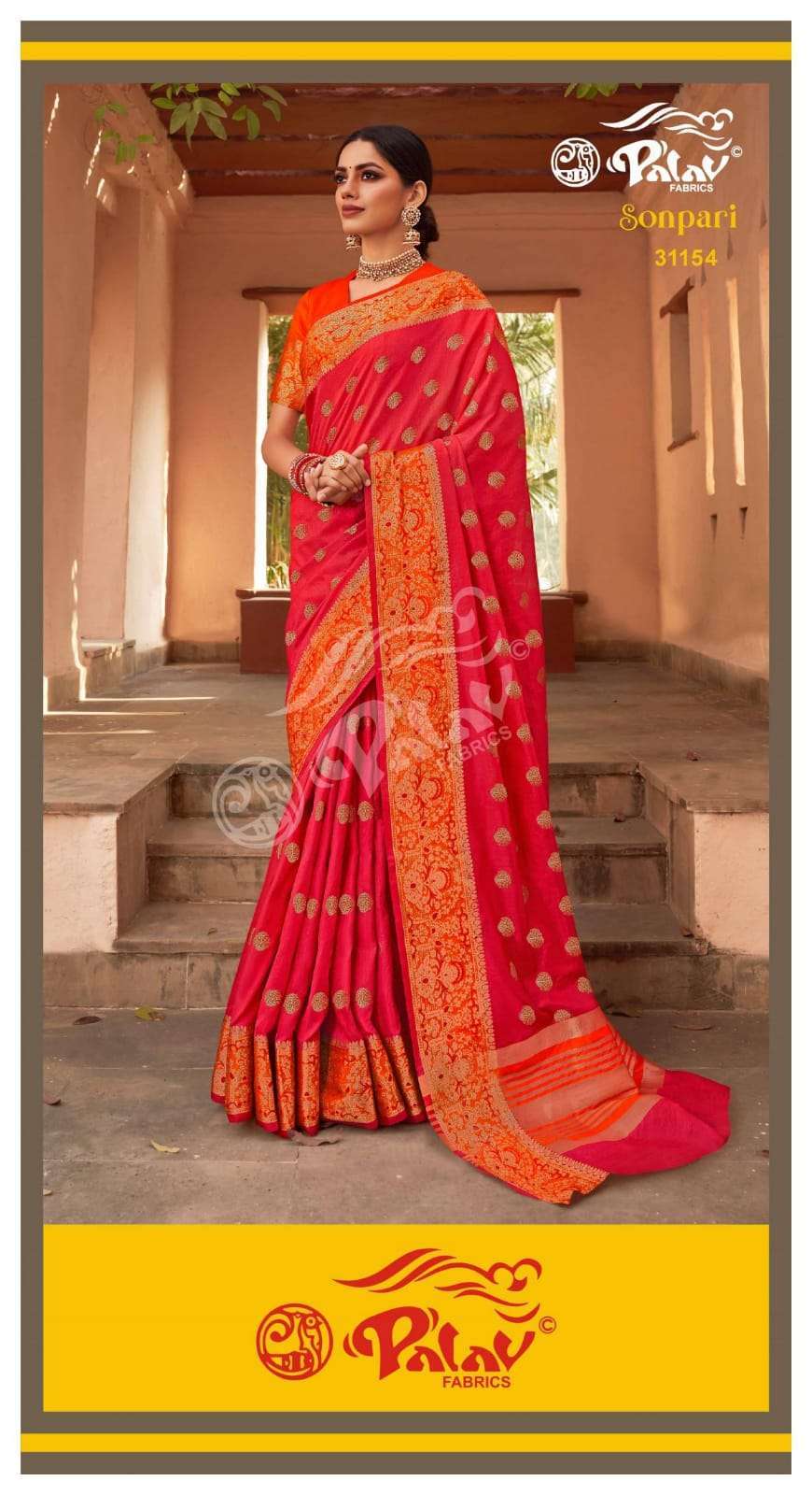 Palav Fabrics Sonpari Silk Traditional Sarees Collection 06