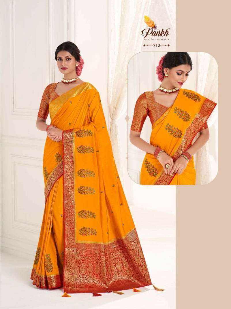 Pankh Sindhuri Silk With Weaving Sarees Collection 011