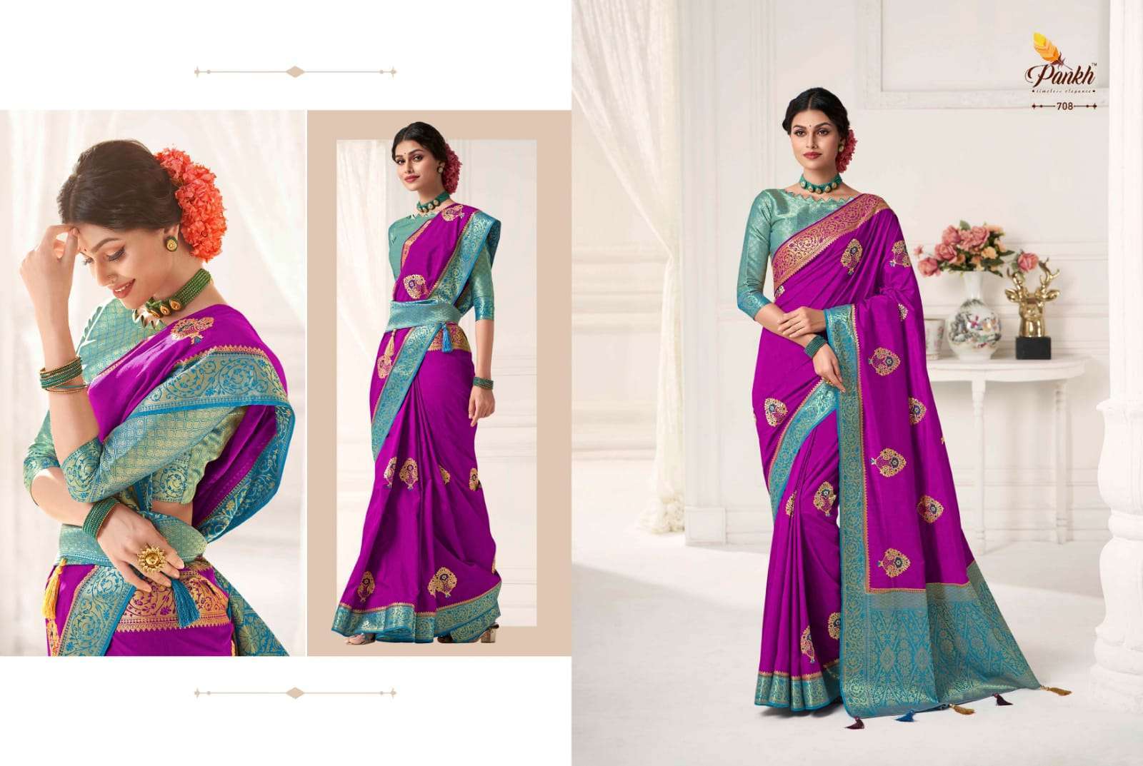 Pankh Sindhuri Silk With Weaving Sarees Collection 014