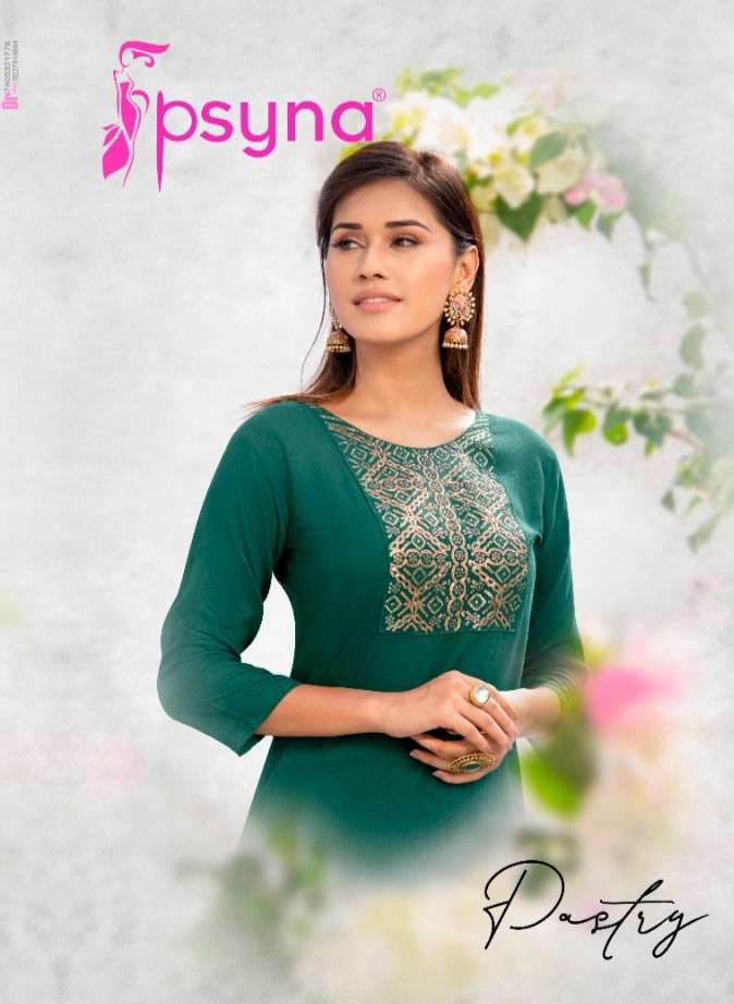 Psyna Pastry Vol 2 Rayon With Fancy Work Kurtis Collection