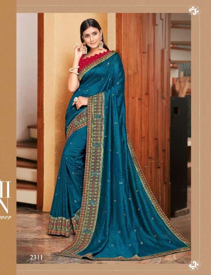 Sangeeta Exotica Chinon Georgette With Fancy Work Sarees Col...