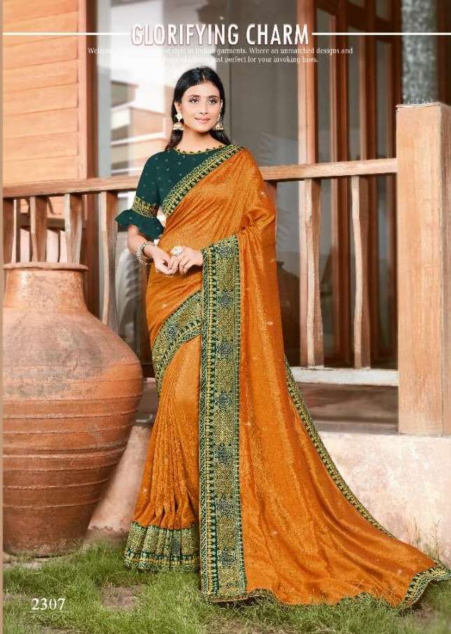 Sangeeta Exotica Chinon Georgette With Fancy Work Sarees Col...