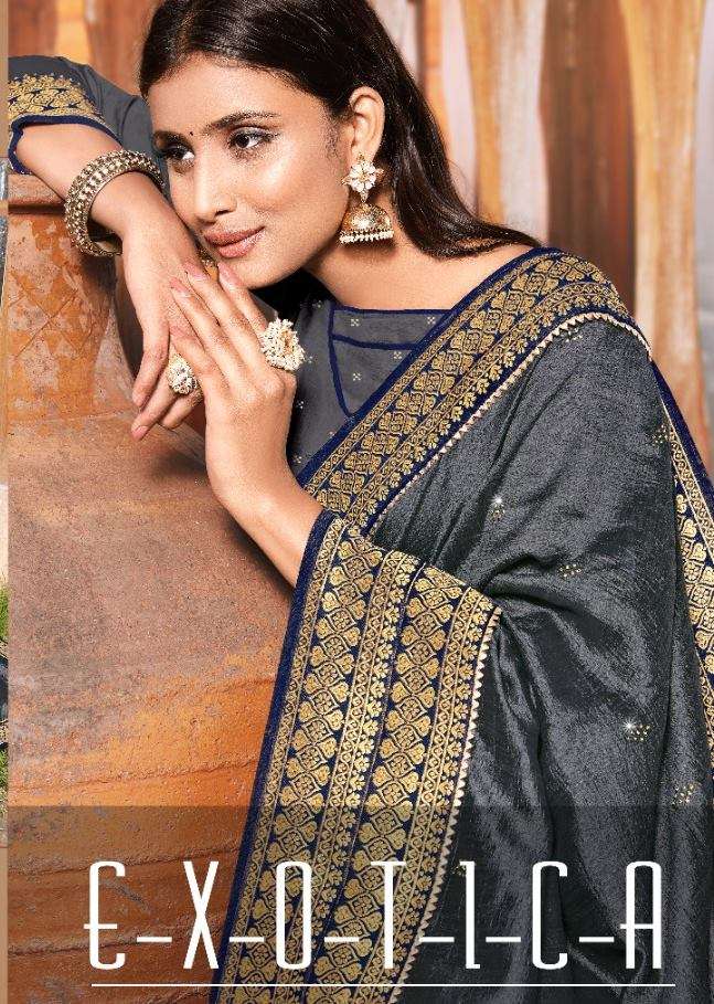 Sangeeta Exotica Chinon Georgette with fancy Work Sarees col...