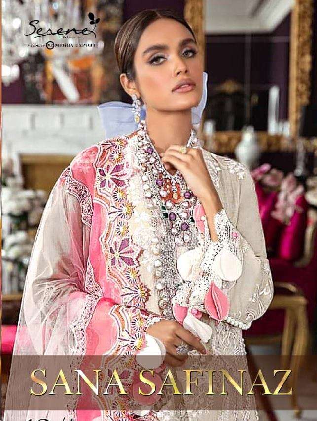 Serene Sana Safinaz Lawn Cotton With heavy Embroidery work p...