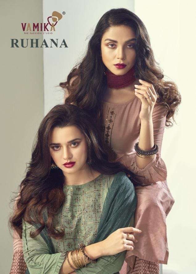 Vamika NX Ruhana Pure Viscose Silk With Fancy Work Readymade...