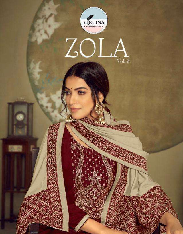 Velisa Zola Vol 2 silk With heavy Embroidery Work Dress Mate...