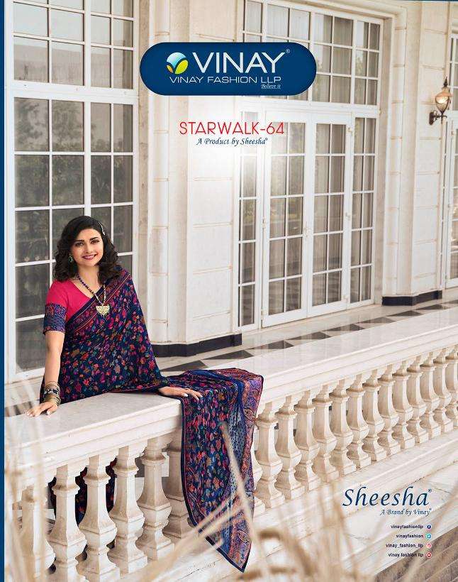 Vinay Fashion Sheesha Starwalk Vol 64 Georgette printed Sare...