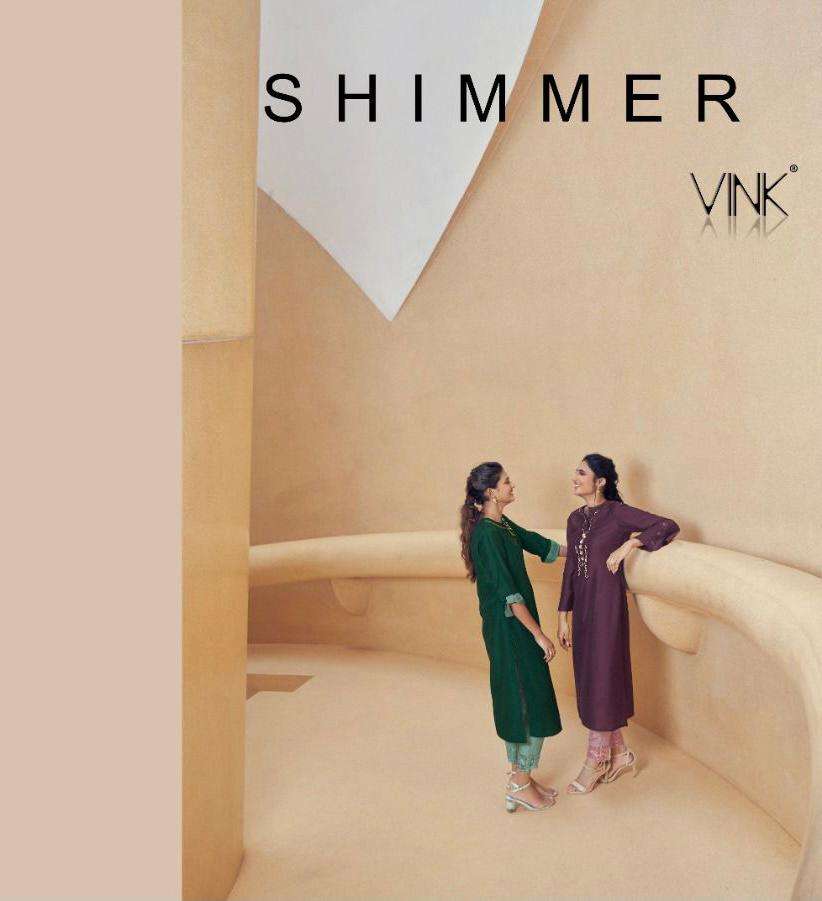 Vink Shimmer Silk With Mukaish work Kurtis With Pant And Dup...