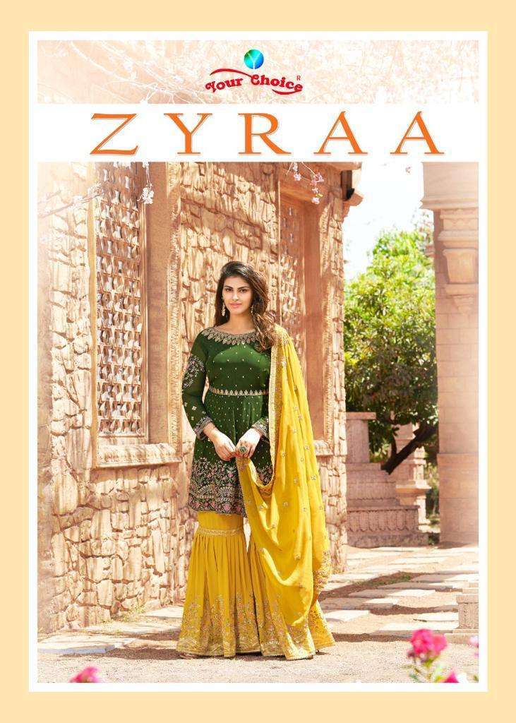 Your Choice Zyraa Blooming Georgette With Embroidery Work Sa...