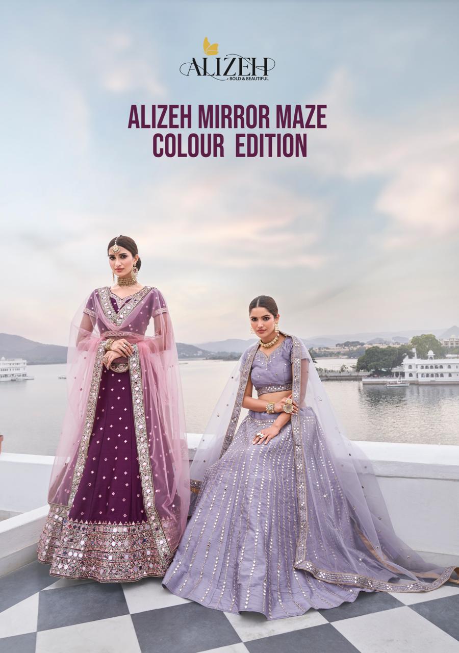 Alizeh Mirror Maze Colour Edition Heavy Silk With Zari Embro...